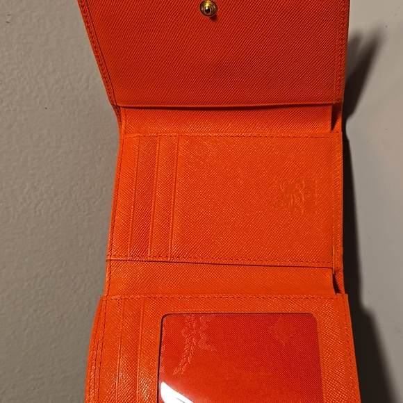 MCM Leather Orange Wallet with Gold Accents - Picture 5 of 11